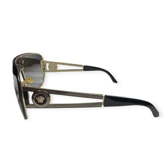 Versace VE 2166 Gold Shield Sunglasses Metal Rock Icons 1252/8G Retro w/ Case main image 6